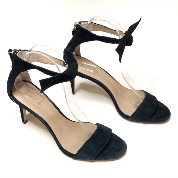 Ann Taylor Shoes - Ann Taylor Ankle Bow Strappy Sandal Heels Black 7